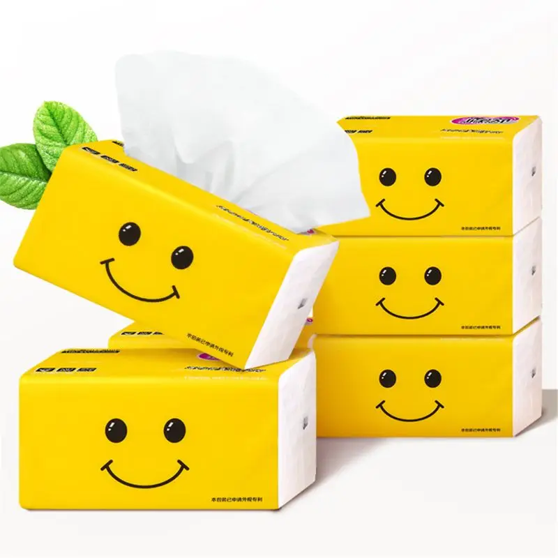 

6 Bags Smile Toilet Paper 3Ply NoChemical Hand Towels Paper 100 Sheets 17. x12cm