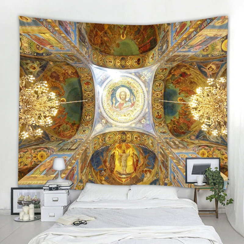 Church Murals Tapestry Bohemian Wall Hanging Dream Hanging Cloth