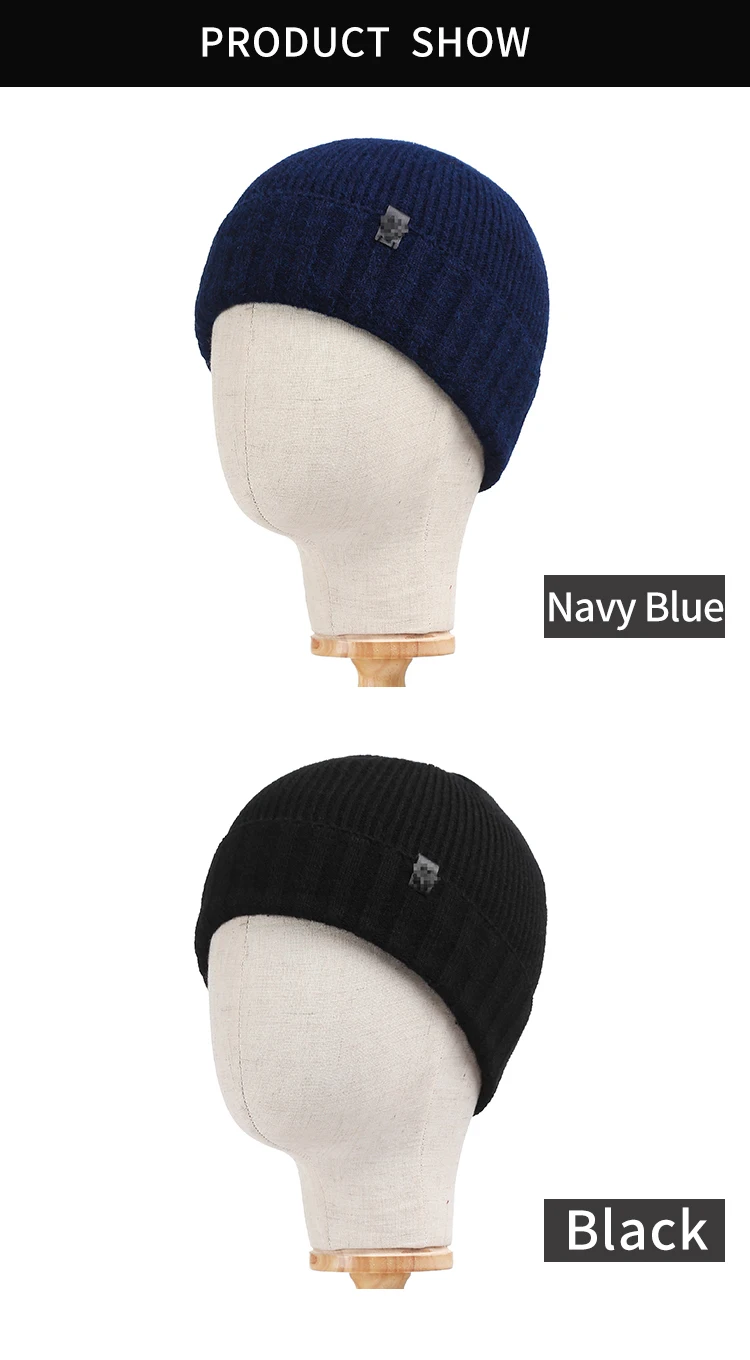 Модные мужские шапочки Skullies зимние трикотажные изделия мешковатые шапки для женщин простые теплые мужские береты-кепки утолщенная шапка-маска