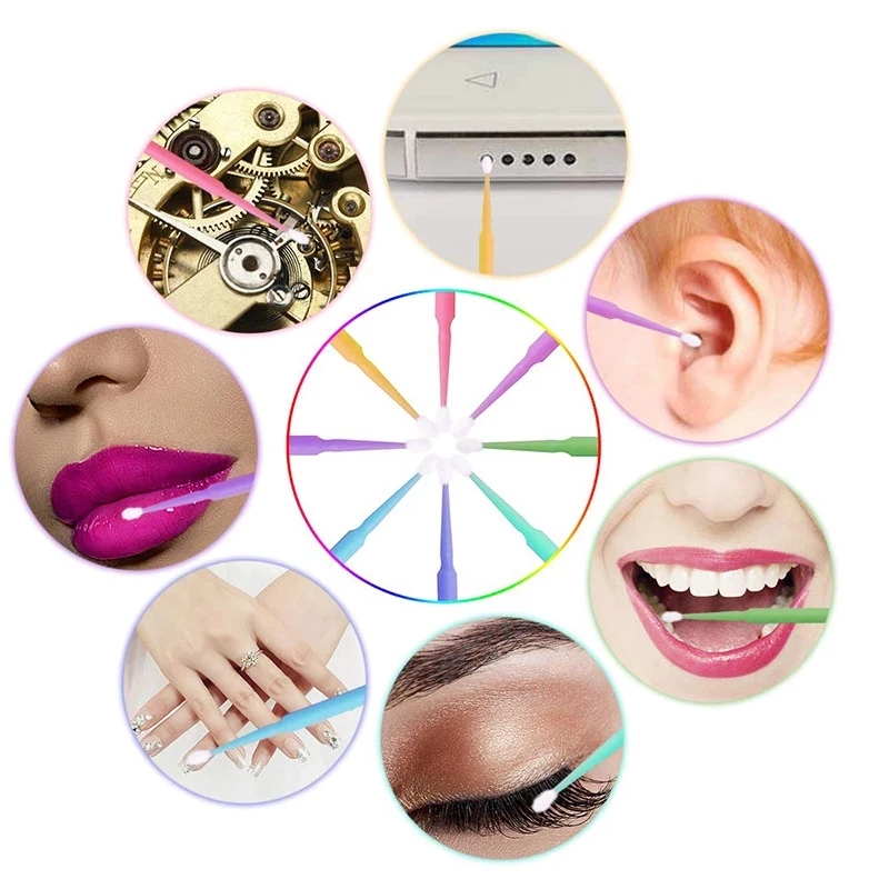 Makeup Brush 100pcs Micro Eyelash Extension Glue Brushes Lint Free Applicators Disposable Makeup Tools