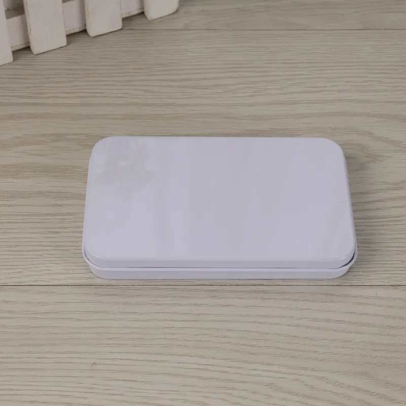 

Белая жестяная коробка, жестяная коробка с двойным веком для ресниц и макияжа, маленькая коробка для хранения инструментов, прямоугольная коробка для хранения ювелирных изделий