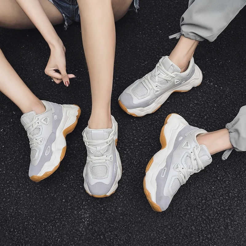 

Casual Shoes Old Man Shoes Breathable MacBook Extra High Soft-Sole Couples Online Celebrity Wearable Shoes Fashion Lace-up