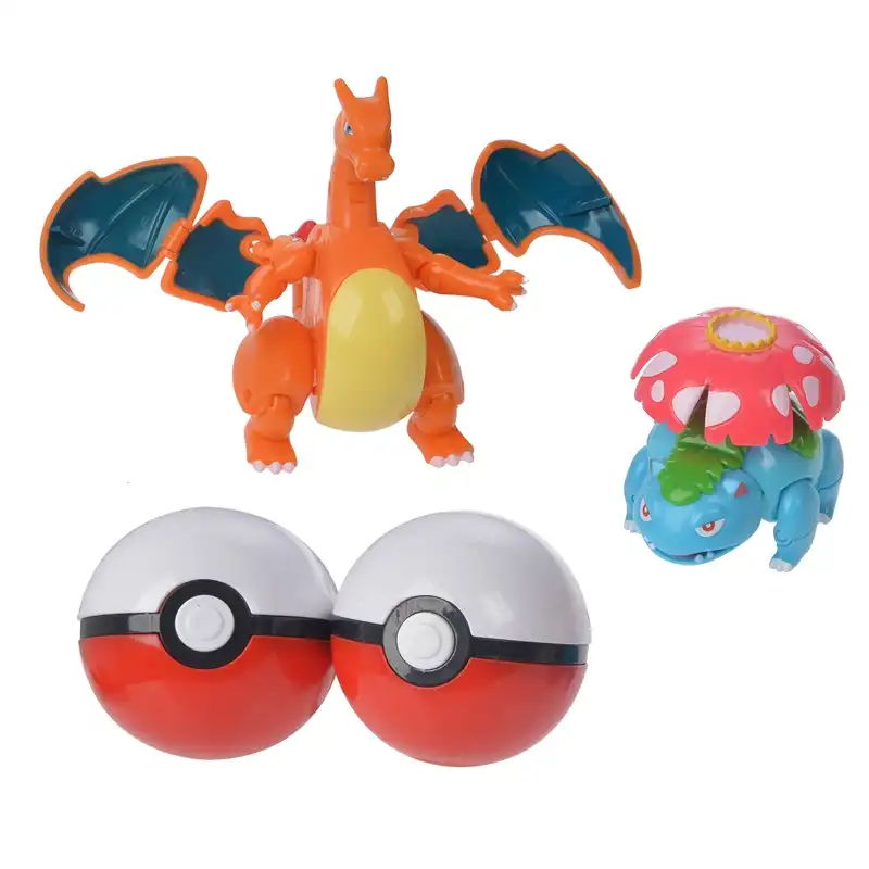 Originalポケモンエルフボールモデルピカチュウ火竜水矢印亀ポケモン人形のおもちゃセット子供のギフト Aliexpress