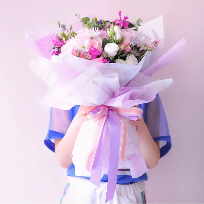 20Pieces Korean Flower Wrapping Paper Waterproof Flowers Rose Wrapping Paper Material Bouquet Gift Paper