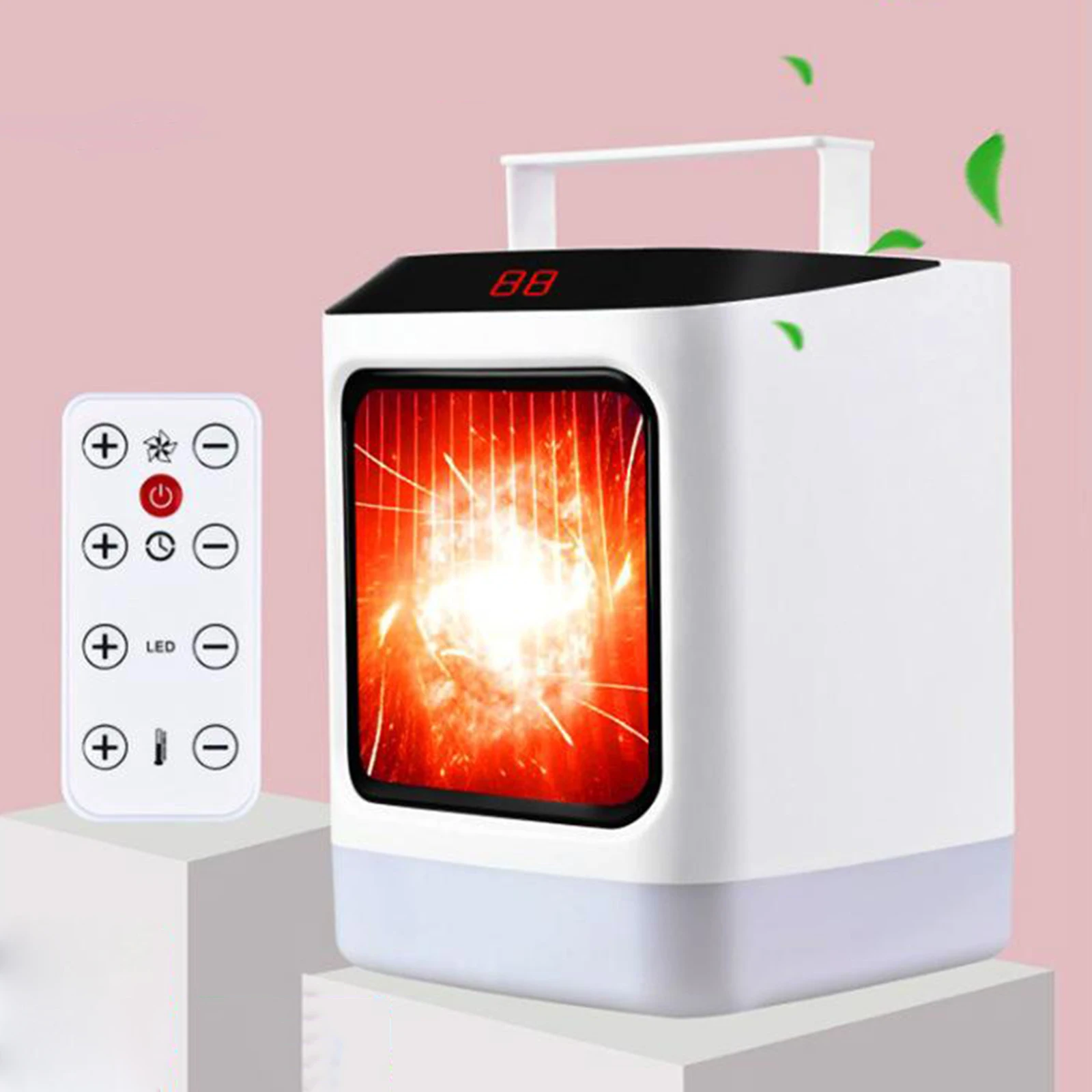 800W Portable Electric Ceramic Quiet Space Heater Fan Thermostat Fast Heating