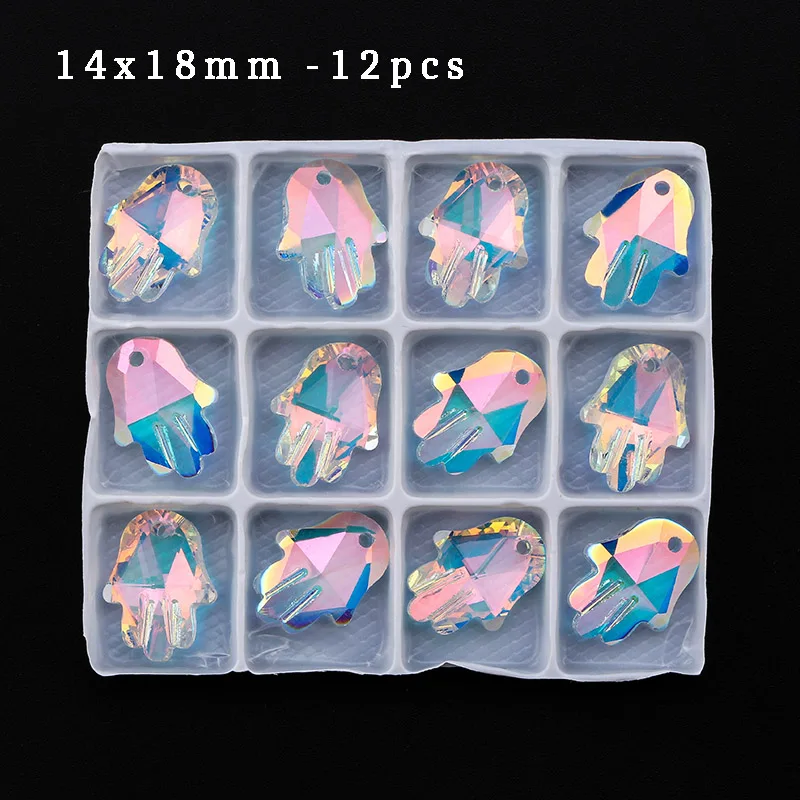 14x18mm -12pcs Оптом много граненый хрусталь бусины ювелирные изделия кристалл AB все стили - Цвет: 14x18mm -12pcs