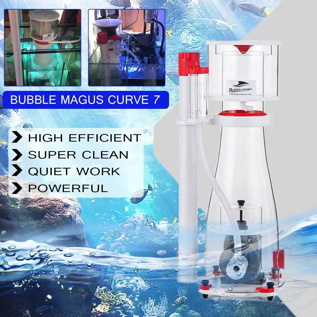 

Bubble Magus Curve 7 Aquarium Internal Protein Skimmer Sump Pump Saltwater Marine Reef Needle Wheel Protein Skimmer