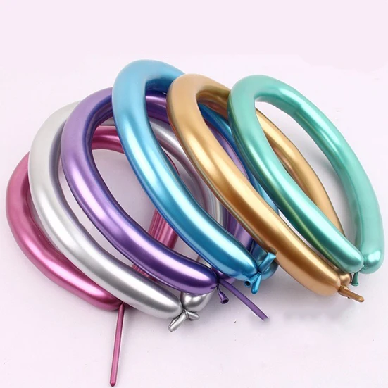 

1.8g Metallic Latex Balloons 260 Long Shape Metal Magic Tying Twisting Balloon Baloon Wedding Birthday Decoration Supplies