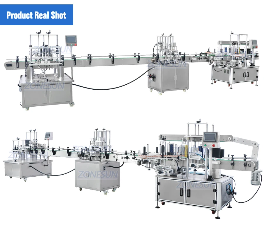 ZONESUN ZS-FAL180X1 Automatic Vacuum Perfume Production Line Round Square Bottle Filling Capping and Labeling Machine
