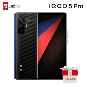 Перейти на Алиэкспресс и купить Оригинальный vivo IQOO 5 Pro Snapdragon 865 5G мобильный телефон 8 Гб 256 50MP 120W зарядки 120 Гц частота обновления Android 10 мобильного телефона