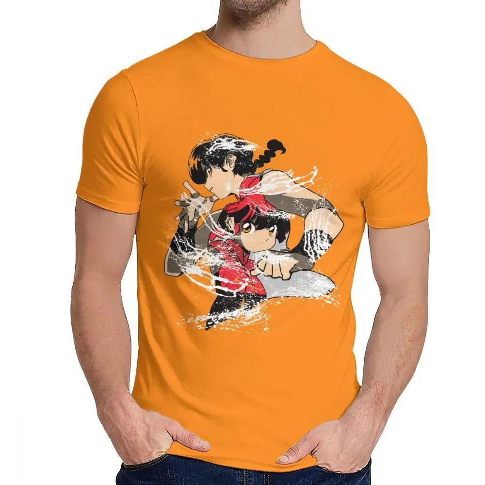 Ranma 1 2 Camisa футболка с круглым воротником для отдыха, 3D принт, Мужская винтажная Классическая S-6XL из органического хлопка - Цвет: Оранжевый