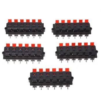 

Plastic Casing 2 Pin 12 Position Speaker Terminal Board Red Black 5 Pcs