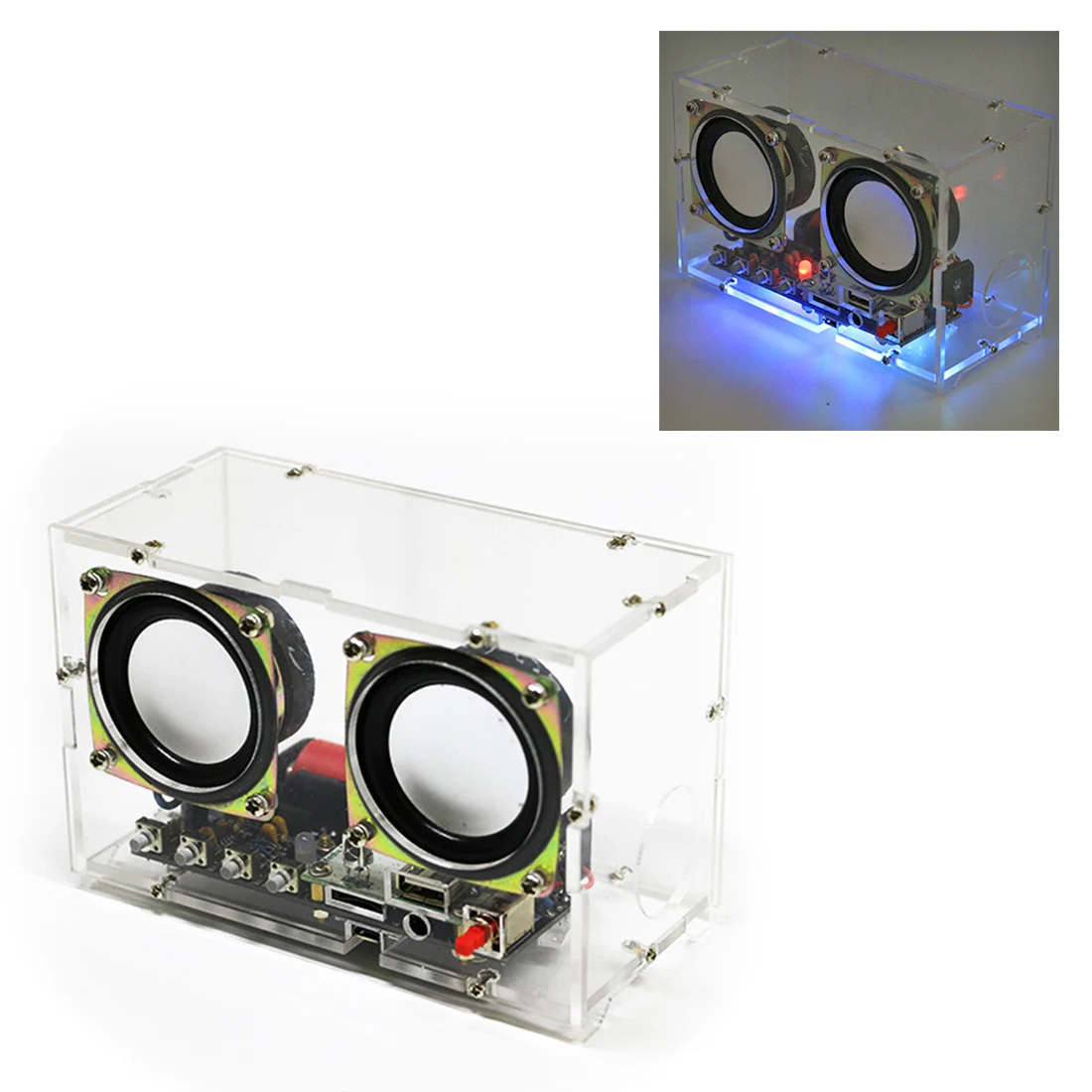 US $30.19 DIY Welding Electronic Bulk Parts Mini Electronic Bluetooth Speaker Kit Remote Control Colorful Changing USB Power Supply