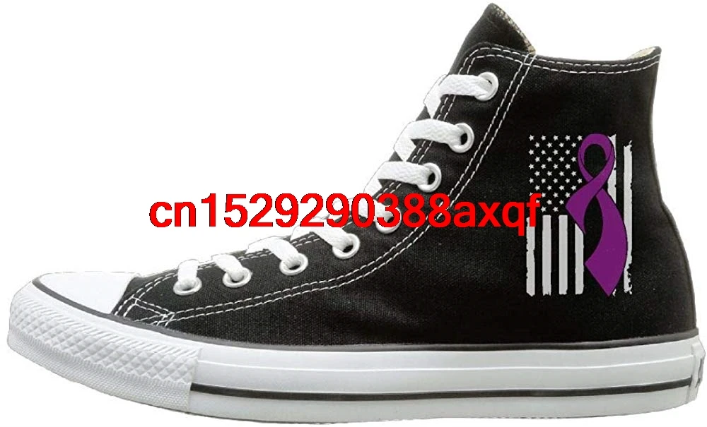 

Unisex Fashion High Top Lace Up Canvas Shoe,Honors Caregivers Awareness Flag Trainers Sneaker For Men Women