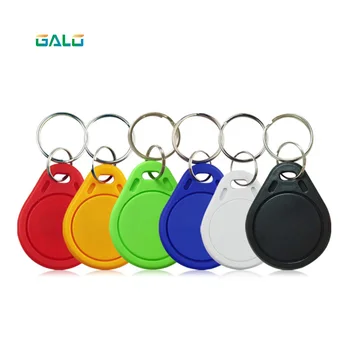 

100Pcs / lot Keyfobs token tag IC13.5MHZ tags reading 1K IC key token tag ring key chain reading RFID access control system