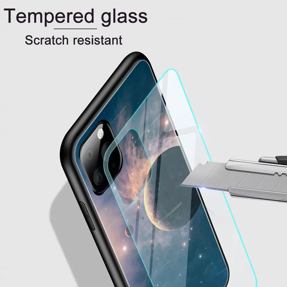 apple iphone 13 pro max case Universe Starry Sky Funda Case for Iphone 12 Case for Iphone 13 12 11 Pro XS Max XR X 7 8 6 6S Plus SE 2020 Tempered Glass Coque apple iphone 13 pro max case