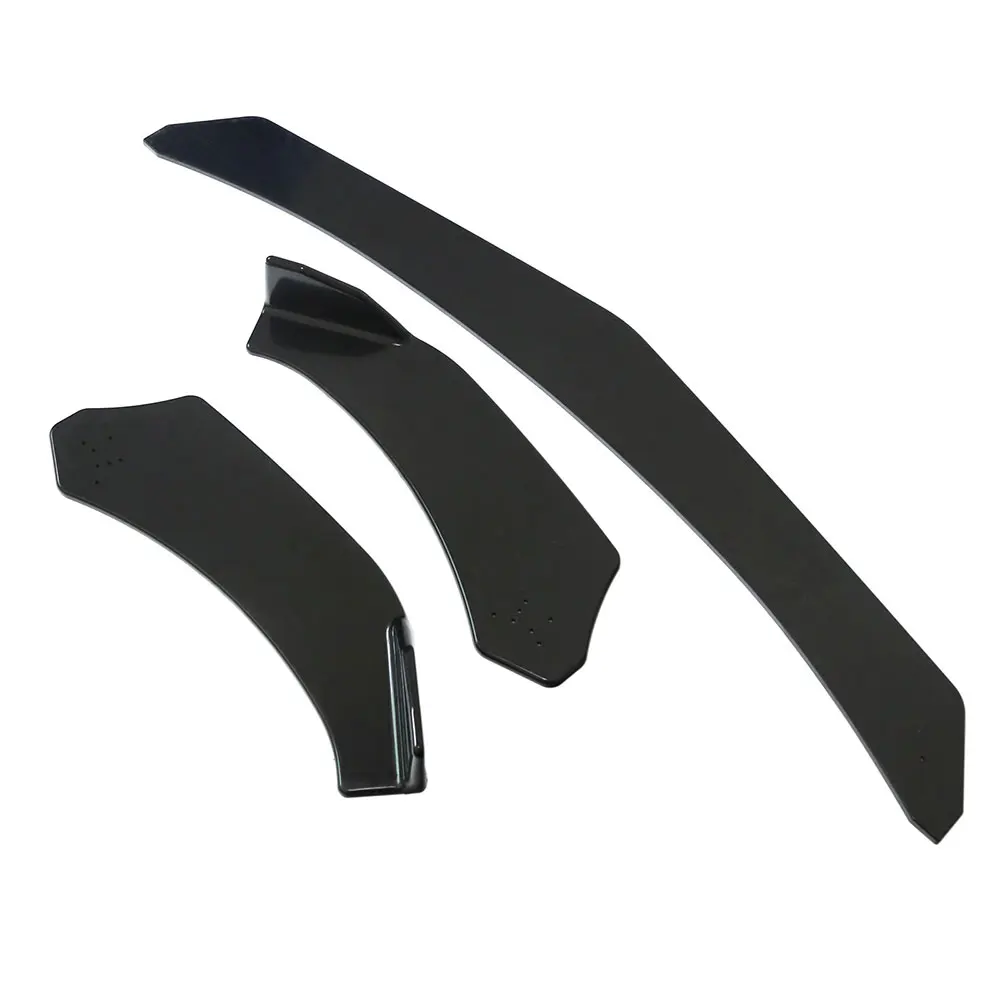 

3pcs Universal Car Protector Front Bumper Lip Body Kit Spoiler Splitter Diffuser Protection Black Carbon-Fiber Car-Styling