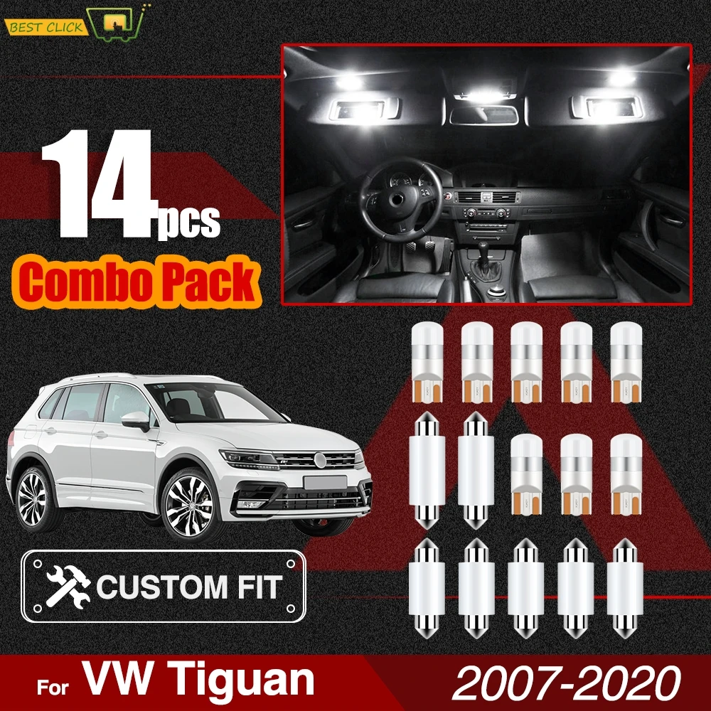 Xukey для VW Tiguan 2007 2020 светодиодный комплект салона автомобиля карта купольные