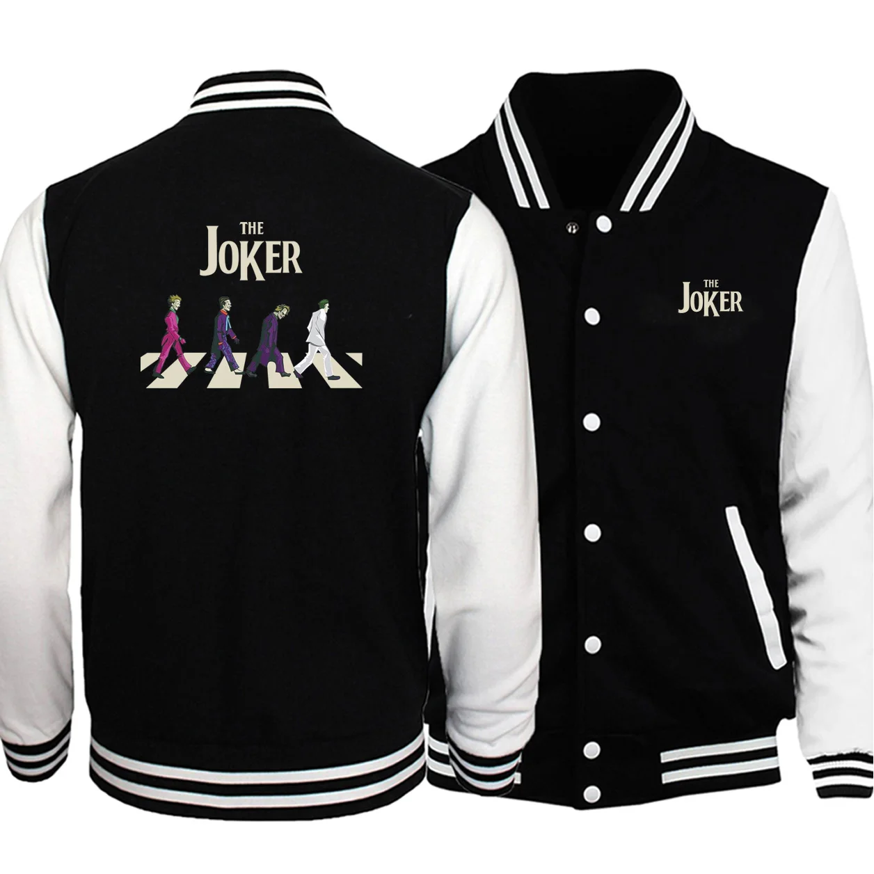 

Baseball uniform Warm 2019 Autumn Winter Men's Tracksuit style Suicide Squad Jacket Joker Spoof Coat Hip Hop Men Streetwear