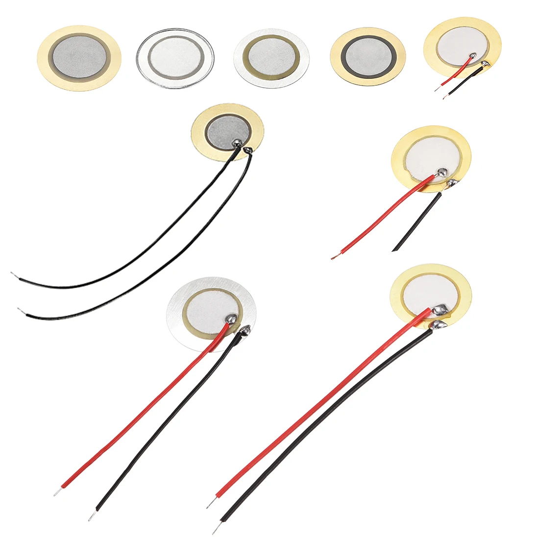 

uxcell 5pcs 10pcs Piezo Discs Acoustic Pickup Transducer Prewired Microphone Trigger CBG Guitar for many Kinds of Instrument