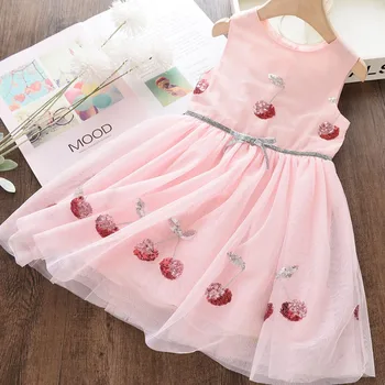 

Girls Sweet Dresses 2020 New Summer Kid Fashion Princess Dress Girls Flower Print Sleeveless A-Line Dress Children Clothing 3 8Y