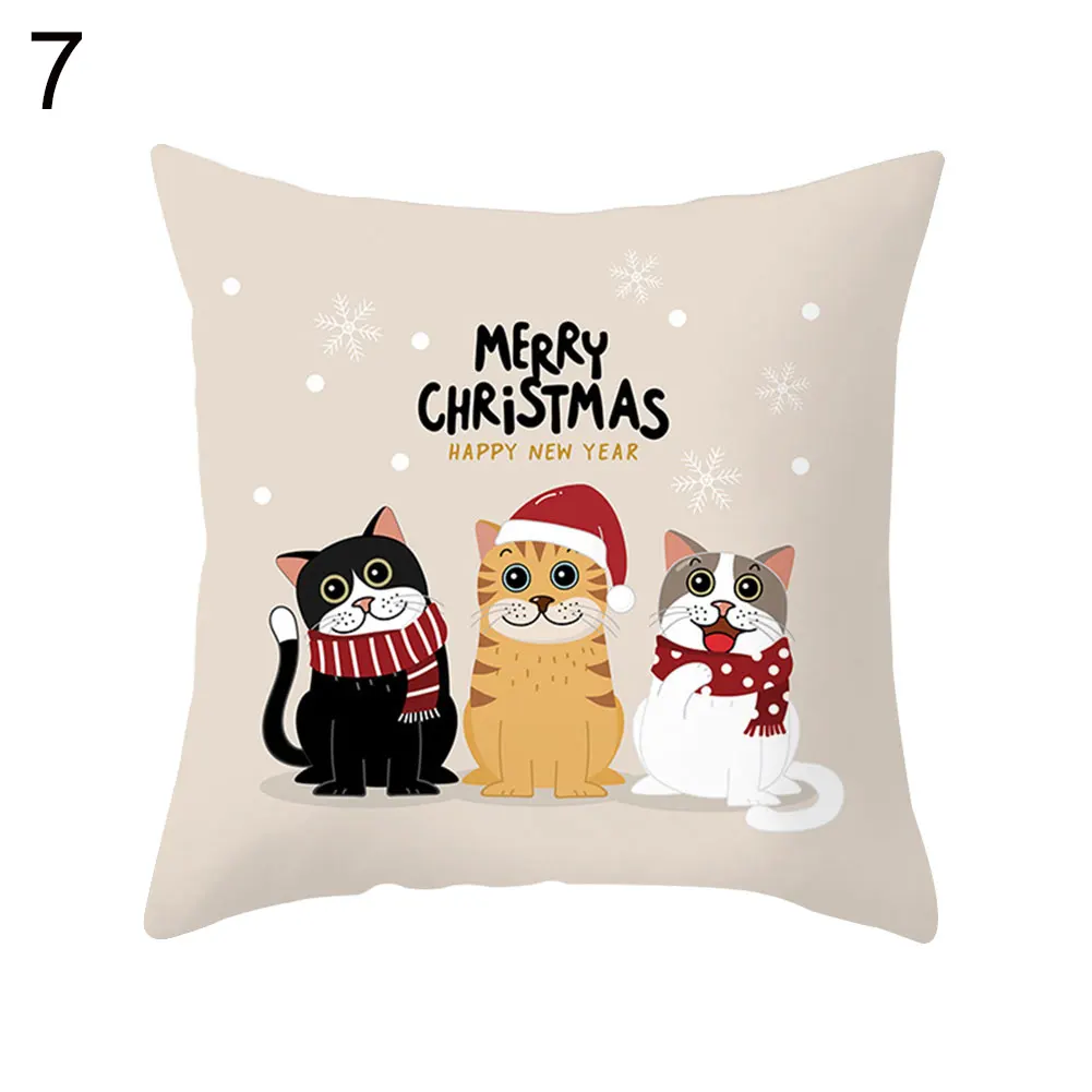 40# мультяшное животное, Рождественский олень, снеговик, Санта, подушка с Санта Клаусом, наволочка, украшение для дома, спальни