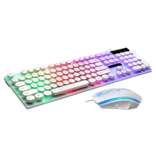 OMESHIN клавиатура мышь игровая Офисная Клавиатура мышь Эргономичный Дизайн Ретро панк клавиатура мышь клавиатура с подсветкой мышь 9