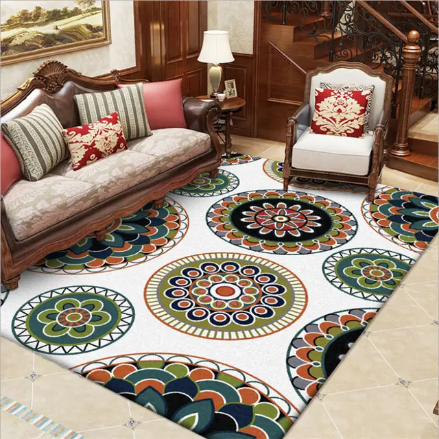 Bubble Kiss Nordic Style Vintage Round Floral Pattern Thickened Carpet Home Decor Living Room Area Rugs Customized Floor Mats 5