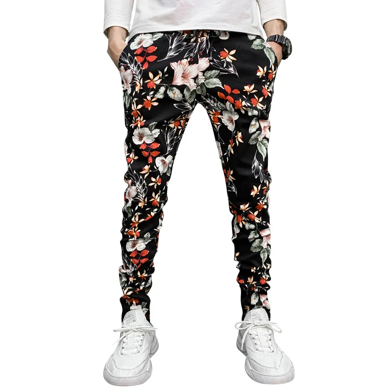 

Large Size Pants Fashion Large Size Flower Pants MEN'S Casual Pants Elastic Long Pants 1608-1