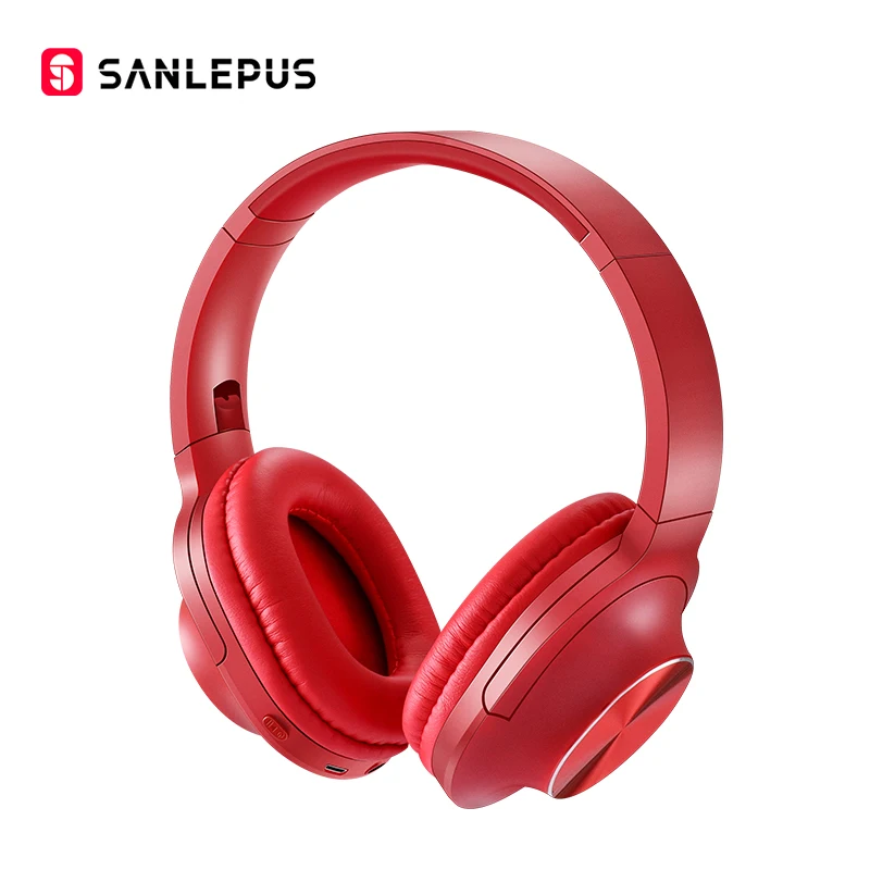 SANLEPUS Bluetooth беспроводные наушники портативная стереогарнитура с микрофоном для музыки наушники для iPhone samsung Xiaomi - Цвет: Red