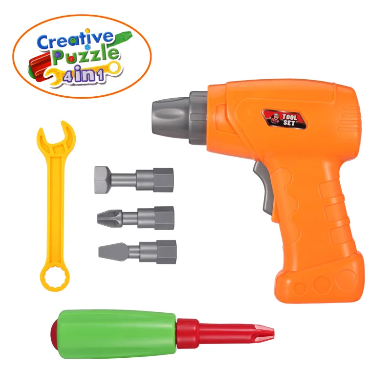 Buzz Drill Puzzle Toys Pretend Play Tools DIY Design Mosaic Building Screws Puzzle Creative STEM Educational Game Children Gift