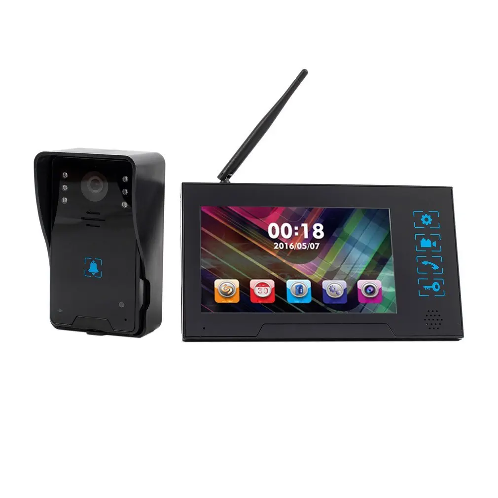 7-Inch TFT Screen Wireless Visual Doorbell Video Intercom Door Phone Infrared Night Vision Doorbell Home Security