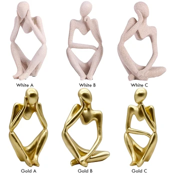 

Modern Style Abstract Man-shaped Character Sculpture Sandstone Design Art Refined Craft Gift for Decorative Room Supplies