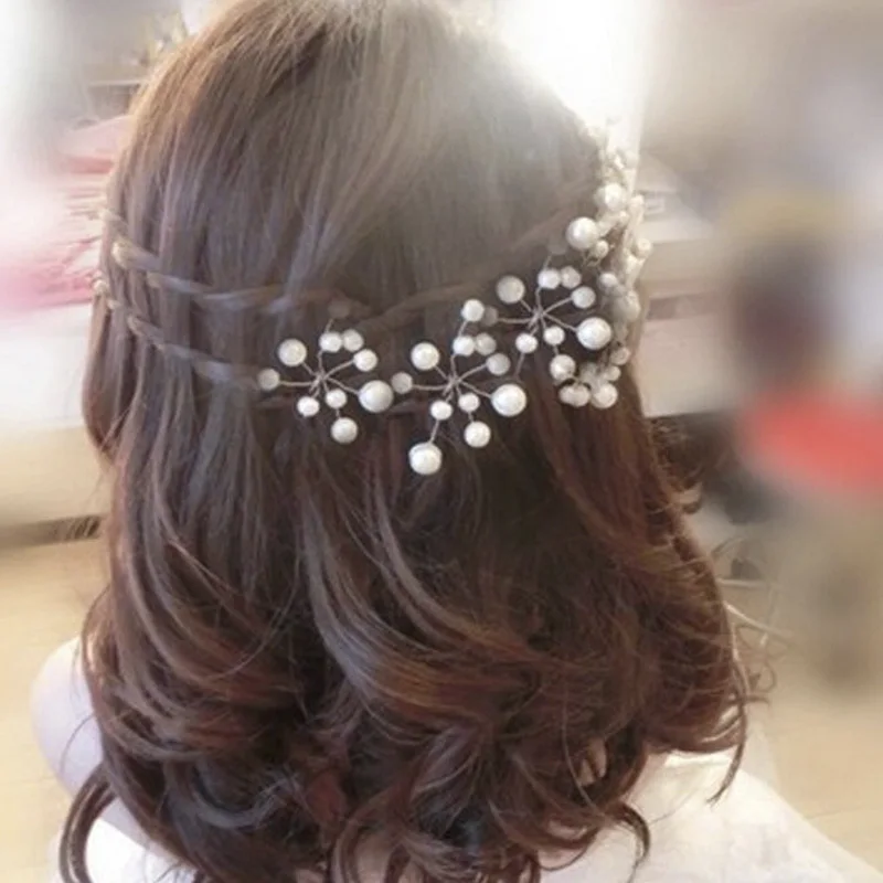 Flower Crystal Hair Clips Wedding Bridal Pearl Hair Pins  Bridesmaid Jewelry Fashion Hairpins Hair Styling Tools