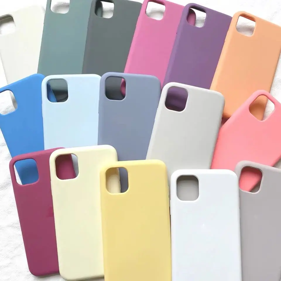 With Logo Original Official Silicone Phone Cases For iPhone 12 Mini 11 Pro 7 8 6 Plus XS Max XR Case Full Cover With Retail Box