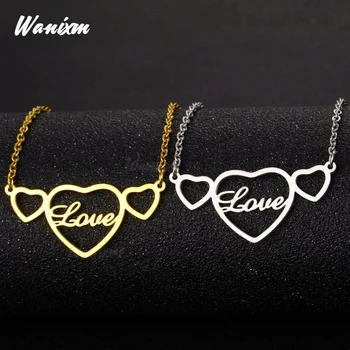 

Fashion Personalized Custom Name Letter Heart Necklace Gold Stainless Steel Handmade Name Necklaces Child Women Birthday Gift
