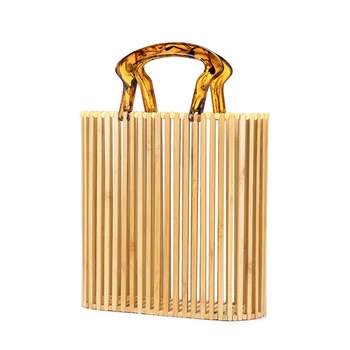

Realer women bamboo bags summer bags for travel handmade woven beach bags luxury handbags women bags designer 2020