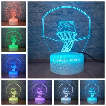

Sports Basketball hoop 3D LED Night Light for Club Home Office Room Decor Light Multicolor RGB Desk Lamp Kids Boy Christmas Gift