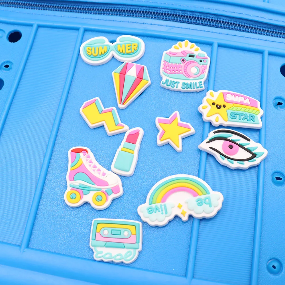 

1 шт. звёзды Радуга молния камера обувь шармы аксессуары Пряжка украшения для сабо DIY Браслеты детская вечеринка подарок