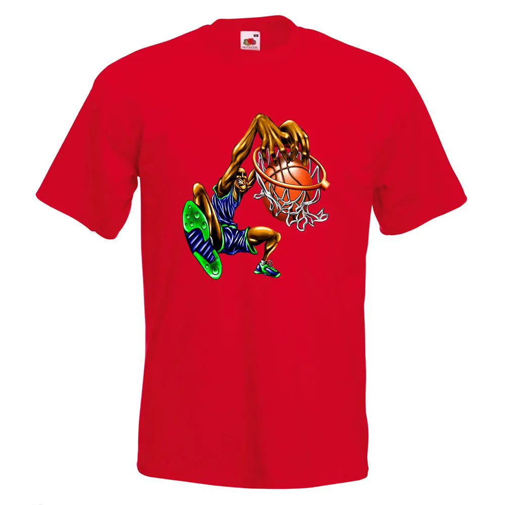 Basketball Slam Dunk Mens PRINTED T-SHIRT Sport Hoop Net Player Shot Ball