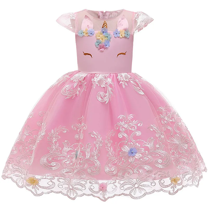 Платье для девочек детское платье нарядное платье с единорогом для девочек Рождественский костюм для малышей Детское платье принцессы для детей 2, 3, 4, 5, 6, 7, 8, 9, 10 лет - Цвет: As shown