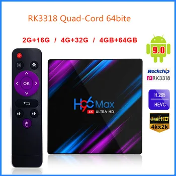 

H96 MAX RK3318 Smart Android TV Box 16GB 32GB 64GB Media Player 4K Wifi Netflix Set top Box Media Player Youtube Android 9.0 BOX