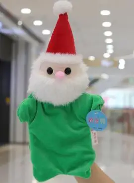 Santa Claus marionette glove puppets christmas hand puppet theater doll toys plush story talking juguetes Learning Aid funny Toy - Цвет: Темно-красный