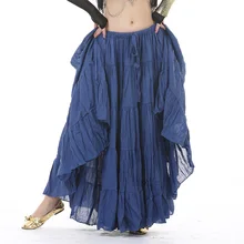 Юбка для танца живота Женская 16 м племенная юбка для взрослых Длинные Костюмы для танца живота льняные юбки для танца живота 9 цветов