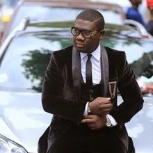 Latest Brown Velvet Wedding Men Suit 3pcs Custom Made Groom Suits For Men Tuxedos Casual Mens Suits(Jacket+Pant+Vest+Tie