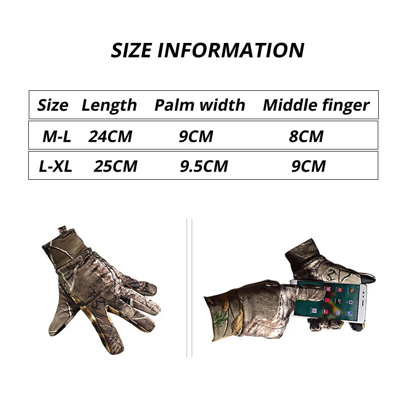 Мужские зимние теплые флисовые камуфляжные перчатки для рыбалки, противоскользящие походные охотничьи перчатки, спортивные перчатки с сенсорным экраном