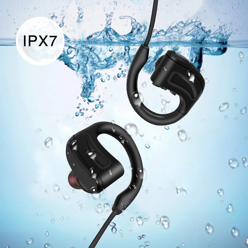 Цена LYMOC IPX7 Bluetooth наушники настоящий Плавательный спорт Бег водонепроницаемые беспроводные наушники гарнитура с микрофоном для IOS Android телефон