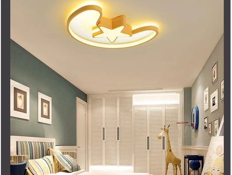 Дизайн светодиодный потолочный светильник для детской комнаты в форме звезды с пультом дистанционного управления светильник ing Lamparas De Techo светильник