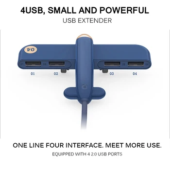 

4 Ports USB 2.0 HUB Usb Hub 3.0 Portable Hub Usb Aircraft Shape USB Splitter External Multi Ports USB HUB For Xiaomi