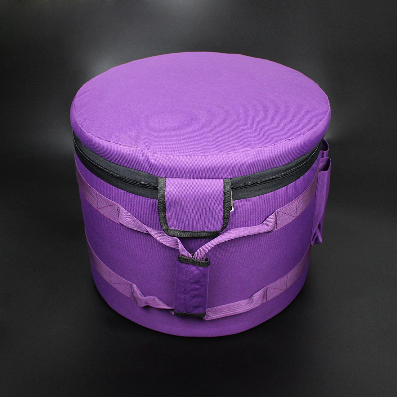 Сумка-переноска с одним кармашком, для "-8" хрустальных поющих чаш, холст с фиолетовым цветом